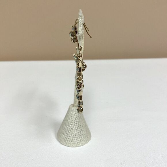 Gold Aurora Borealis Rhinestone Large Star Dangle Earring - Picture 4 of 7